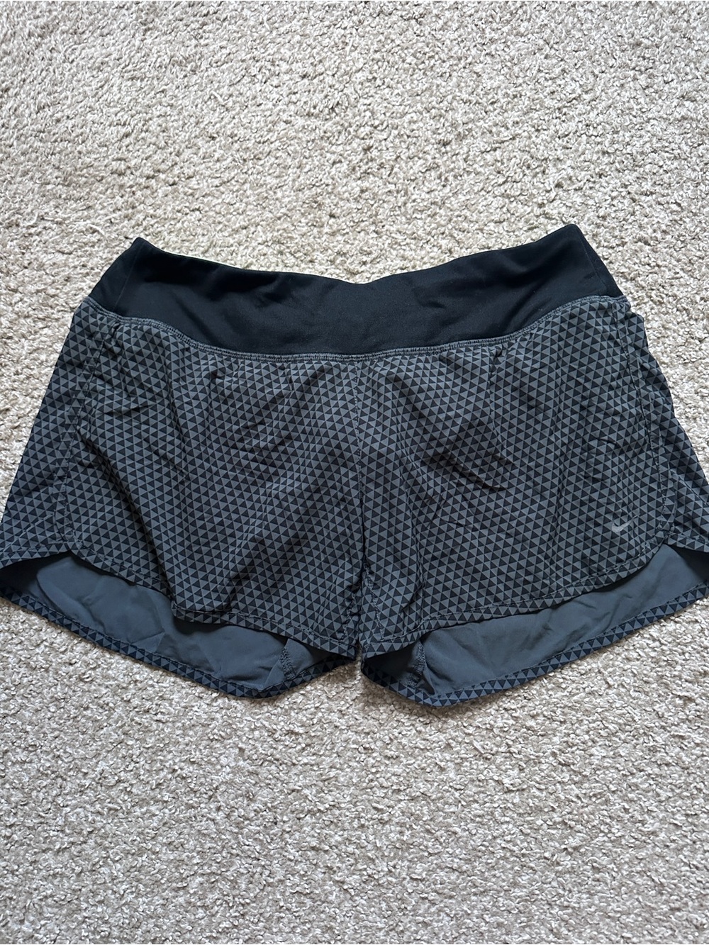 Nike Black Geometric Running Shorts